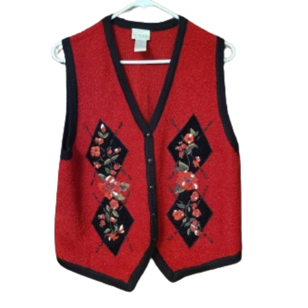 Koret Petites Womans Embroidered Vest